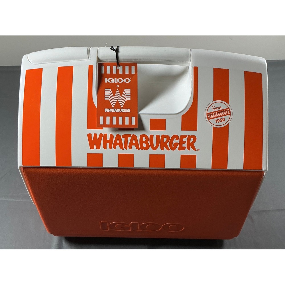 Igloo x Whataburger Playmate Elite Cooler 16Qt 30 Can Orange White Stripe New